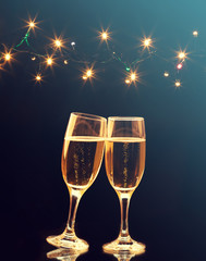New Year with champagne.