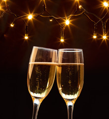 New Year with champagne.