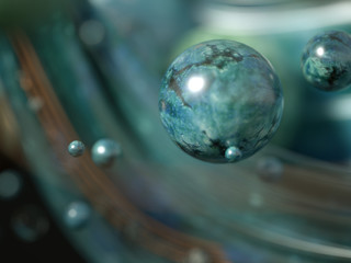 Beautiful, elegant, abstract background with metal and the texture of stone, marble and granite. 3d illustration, 3d rendering.