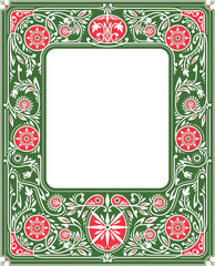 Floral Border or Frame.White Space in the Centre