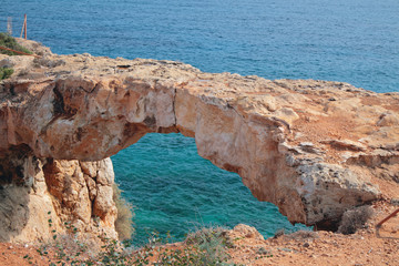 Natural stone arch. Cape Greko, Agia Napa, Cyprus