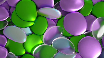 Beautiful background with beads, particles and simulation. 3d illustration, 3d rendering.