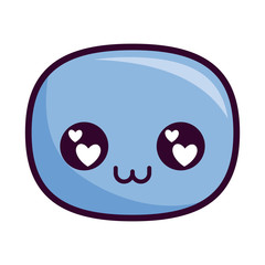 happy oval kawaii cartoon vector design