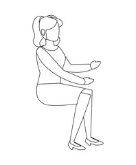 Isolated avatar woman sitting vector design