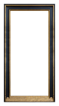 Wooden gothic frame for paintings, mirrors or photos isolated on white background