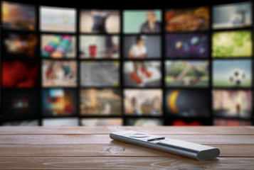 Modern TV remote control on the table