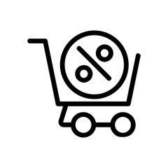 Discount icon vector. A thin line sign. Isolated contour symbol illustration