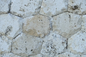 テクスチャー　六角形の石で作られた壁　texture of hexagon stone wall
