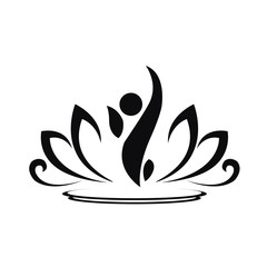 Lotus flower vector logo icon  Spiritual simple isolated silhouette symbol sign