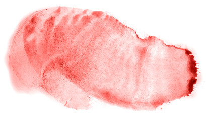 Abstract watercolor background hand-drawn on paper. Volumetric smoke elements. Red color. For design, web, card, text, decoration, surfaces.