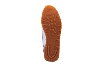 Sole polyurethane sneaker on a white background.Bottom sports shoes polyester