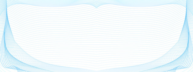 Light blue frame-guilloche. Elegant symmetric vignette. Vector abstract background. Line art pattern. Modern striped design for cheque, coupon, certificate, gift card, invitation. EPS10 illustration