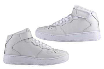 Sport shoes. White sneakers on a white background.