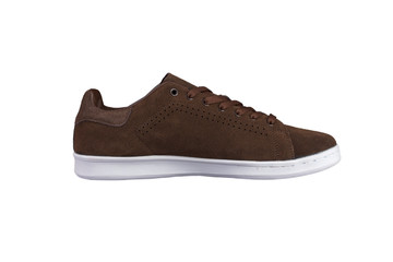 Sport shoes. Brown sneaker on a white background. Shoe.