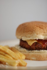 burger and fries