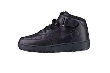 Sport shoes. Black sneaker on a white background. Shoe.