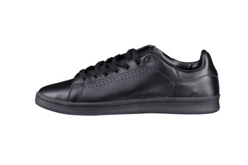 Sport shoes. Black sneaker on a white background. Shoe.