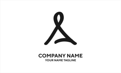 The concept of the logo with the initials letter A is a simple classical model handwritten script, very suitable for a symbol or company logo in an art or photography midwife