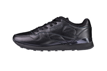 Sport shoes. Black sneaker on a white background. Shoe.