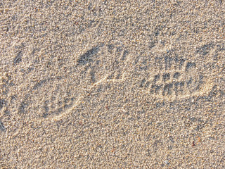 Fototapeta na wymiar Two Footprints in sand 