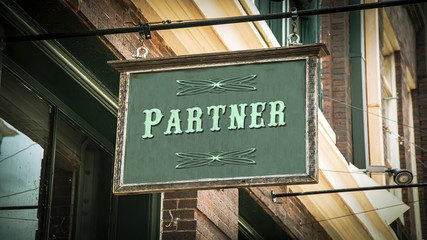 Obraz premium Street Sign to Partner