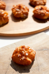 chouquettes, pastries typical of France.