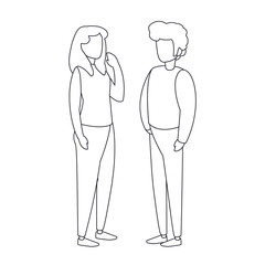Isolated woman and man avatar vector design