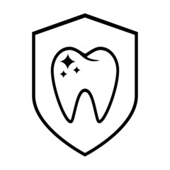 Dental vector icon. clean teeth illustration sign, shiny tooth symbol.