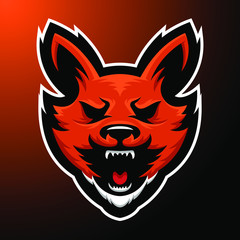 stock vector fox mascot logo. badge, esport logo, and emblem with modern illustration concept style.