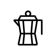 coffee maker icon vector. A thin line sign. Isolated contour symbol illustration