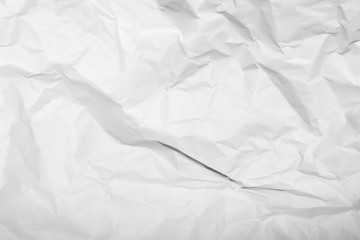 White crumpled paper texture background.	