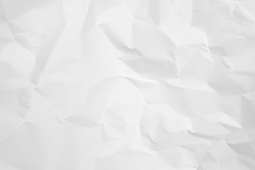 White crumpled paper texture background.	