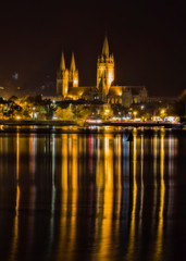 Fototapeta na wymiar Night View of Truro Cathedral