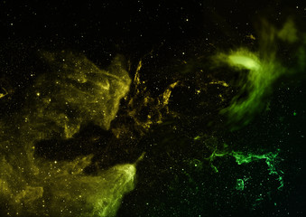 Star field in space and a nebulae. 3D rendering