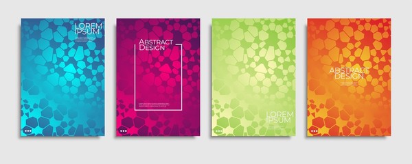 Fototapeta na wymiar Brochure cover templates set. Minimal colorful gradient abstract background. A4 eps10 vector.