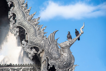 Fototapeta premium Wat Sri Suphan (Silver Temple) in Chiang Mai, Thailand. Religious traditional national Thai architecture. Landmark