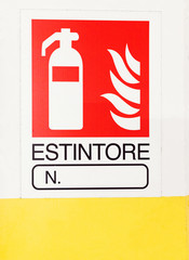 Fire estinguisher sign in italian - Estintore
