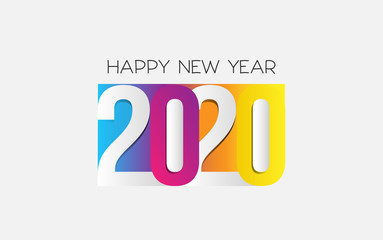 Colorful banner happy new year 2020 vector eps 10