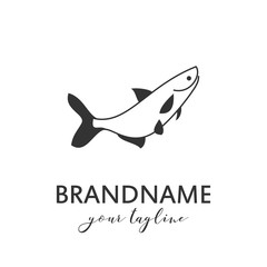 Fish logo vector template, suitable for fishing, restaurant seafood, market shop, business store, aquatic mascot and environment icon. Illustration of graphic flat style
