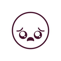 sad kawaii circle cartoon vector design