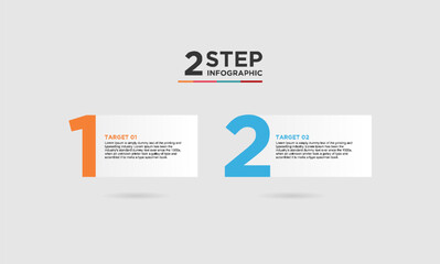 2 step infographic element. Business concept with 2 options, steps or processes. data visualization. Vector illustration.