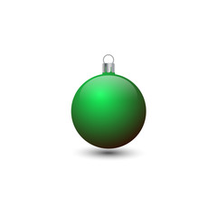 Green Christmas tree 3d toy,bauble,ball,ornament,decoration isolated on a white background.