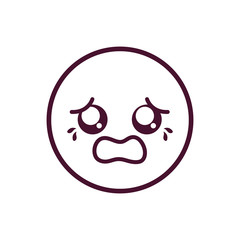 scared kawaii circle cartoon vector design