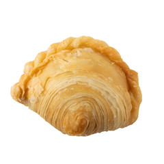 Homemade chicken Curry puffs isolated on white background.