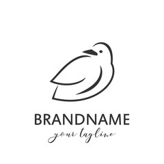 Bird logo vector template, suitable for market shop, business store, aquatic mascot and environment icon. Illustration of graphic flat style