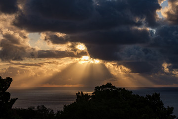 sunset over the  sea