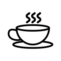 cup of coffee icon vector. A thin line sign. Isolated contour symbol illustration