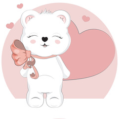 Teddy bear Valentines Day card