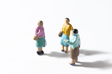 Naklejka premium 会話をする3人の主婦