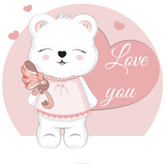 Teddy bear Valentines Day card